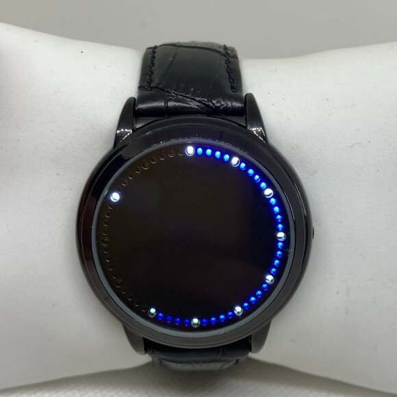 GODIER “Good Idea” Touch Screen LED men Watch black tone 44mm round running - Picture 1 of 9